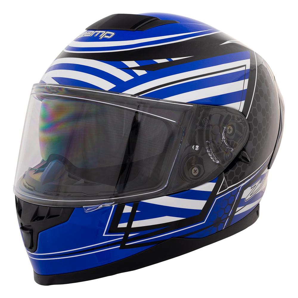FR-4 Blue Graphic Helmet