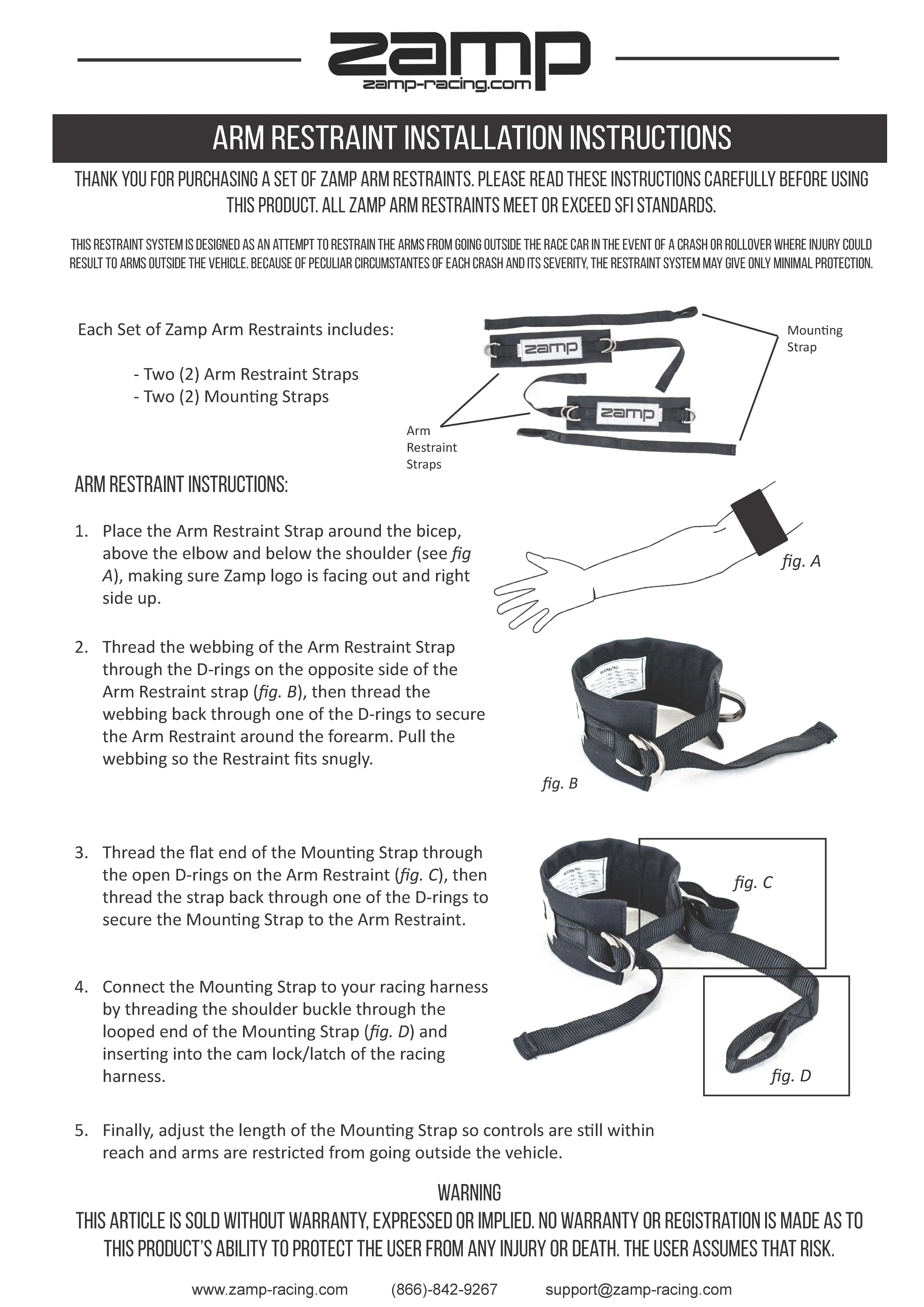 Arm Restraint Installation Instructions